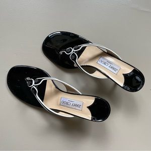 #Jimmychoo patent leather kitten heel sandals
Size: 38